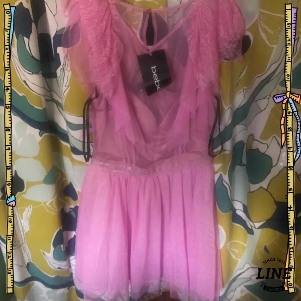 BEBE dress 👗 party gorgeous pink